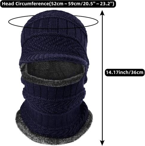 Syhood Knitted Balaclava Beanie Hat Winter Neck Warmer Ski Face Cover Neck Gaiter in Saudi Arabia