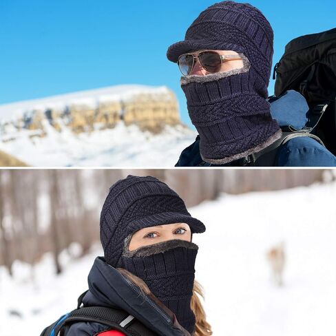 Syhood Knitted Balaclava Beanie Hat Winter Neck Warmer Ski Face Cover Neck Gaiter in Saudi Arabia