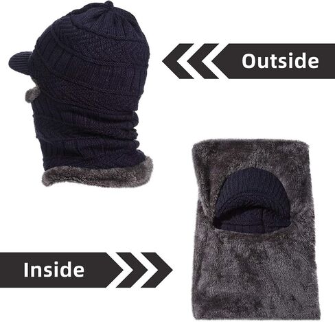 Syhood Knitted Balaclava Beanie Hat Winter Neck Warmer Ski Face Cover Neck Gaiter in Saudi Arabia