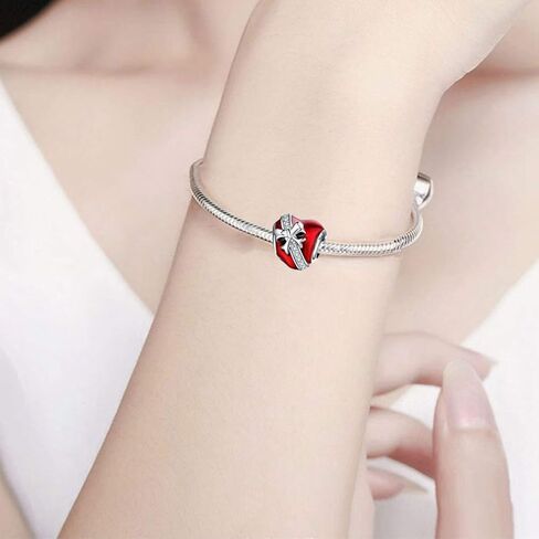 Heart Footprints Animals Charms Exquisite Pink Ladybug Dog Cat Family Forever Beads Charms for Women Bracelets Charm DIY in Saudi Arabia