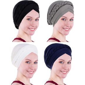 Biruil Braid Turban Chemo Cancer Cap Pre-Tied Bohemia Twisted Hair Cover Wrap Headwear