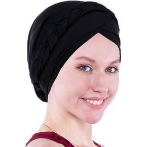 Biruil Braid Turban Chemo Cancer Cap Pre-Tied Bohemia Twisted Hair Cover Wrap Headwear