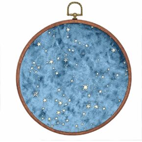 Wall Hanging Brooch Jewelry Storage Display Stand Enamel Pin Display Holder Earrings Necklace Glitter Pin Display Board with stars, Pin Collection Display, Canvas/leather Embroidery Hoop (Black) in Kuwait