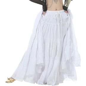 Astage Woman Belly Dance Full Circle Maxi Trible Skirts Linen Bohe Dress