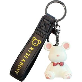 HSYHERE Men Women Boy Girl Cool Simple Fashionable Bowknot Star Bear Keychain Christmas Gift Bag Pendant Metal Key Ring in Saudi Arabia