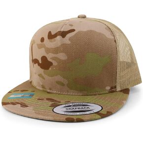 Trendy Apparel Shop Flexfit Brand 5 Panel Classic Trucker Flatbill Mesh Snapback Cap