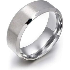 NEXT FASHION Wedding Ring for Men and Women, Stainless Steel Ring, 8mm Bands Jewelry, Polished Smooth Inner Face - Comfort Fit Sizes 7-13 …