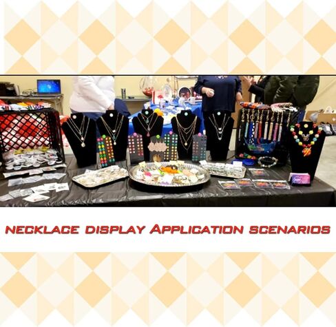 كوداننت 12.5 بوصة أسود مخملي قلادة عرض تقف للبيع، حامل عرض قلادة على الطاولة للمجوهرات، عرض مجوهرات قابل للطي للبيع والعروض (مجموعة من 12) in Kuwait