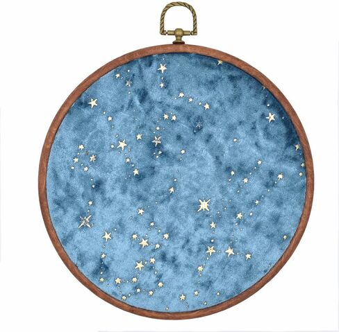 Wall Hanging Brooch Jewelry Storage Display Stand Enamel Pin Display Holder Earrings Necklace Glitter Pin Display Board with stars, Pin Collection Display, Canvas/leather Embroidery Hoop (Black) in Kuwait