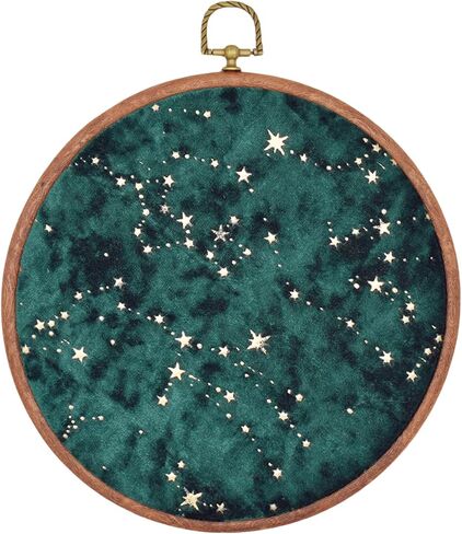 Wall Hanging Brooch Jewelry Storage Display Stand Enamel Pin Display Holder Earrings Necklace Glitter Pin Display Board with stars, Pin Collection Display, Canvas/leather Embroidery Hoop (Black) in Kuwait