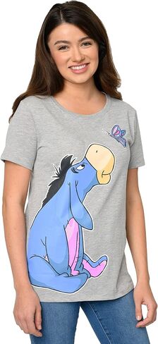 Disney Womens T-Shirt Eeyore or Minnie Mouse Lean in Side Print in Kuwait