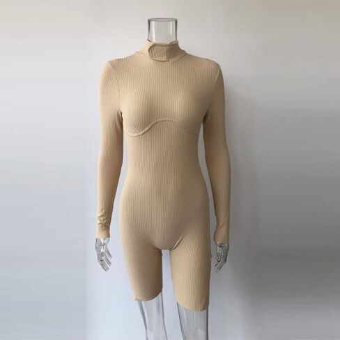 XLLAIS المرأة مثير الرقبة العالية طويلة الأكمام Bodycon السراويل بذلة مضلع وتتسابق Clubwear in Kuwait