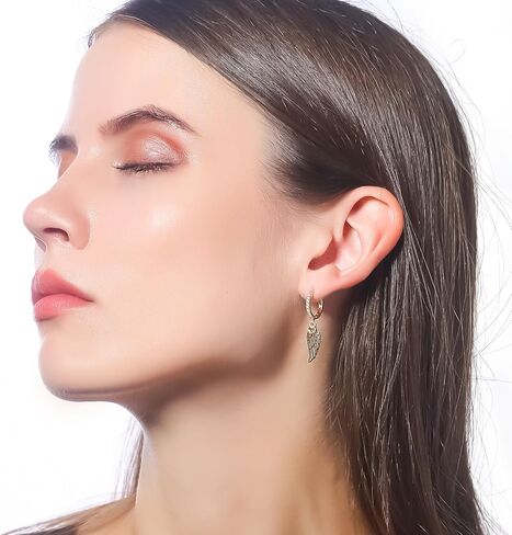 ToHeart Dainty Gold Gold Hypoallergenic Dangle Earrings Angel Wing Earrings Simple 14K Gold Hoop Earrings for Womens Christmas Gifts in Kuwait