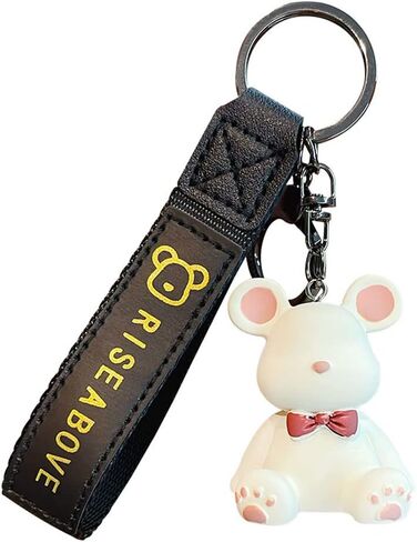 HSYHERE Men Women Boy Girl Cool Simple Fashionable Bowknot Star Bear Keychain Christmas Gift Bag Pendant Metal Key Ring in Saudi Arabia