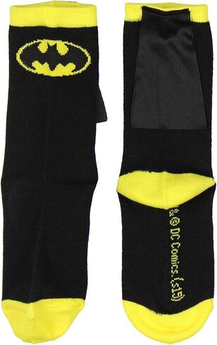 Superhero DC Comics Batman Black Yellow Youth Boys Caped Crew Socks (7-9) in Saudi Arabia