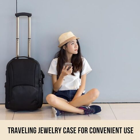 KITSHE Leather Ring Holder Keychain with Gold Latch and Zipper for Wedding Rings, Bridal Shower Gift, Travel Jewelry Case, Portable Black Leather Jewelry Holder Case with Keychain Latch in Saudi Arabia