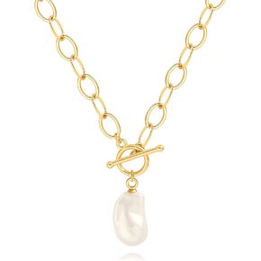 18K Gold Oval Dainty Layered/ Satellite /Paperclip Chain Necklace for Women.