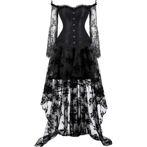 Zhitunemi Red Corsets for Women's Black Dress Princess Renaissance Corset Overbust Top Bustier Suits