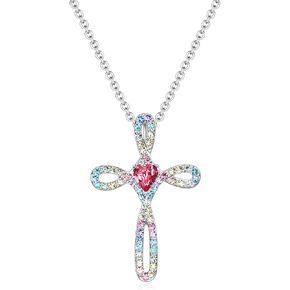 luomart Cross Necklace for Women Men,Peace Sign Angel Wing Necklaces Jewelry Gifts for Girls in Kuwait