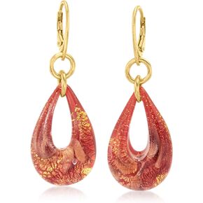 Ross-Simons Italian Murano Glass Teardrop Earrings in 18kt Gold Over Sterling in Saudi Arabia
