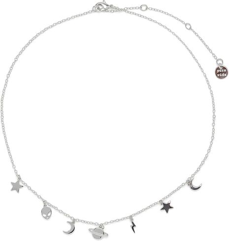 Pura Vida 14" Silver Celestial Charms Choker Necklace - Brand Charm, 3" Extender in Saudi Arabia