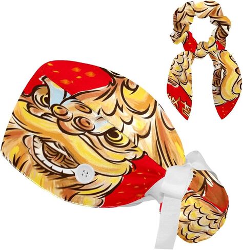 مجردة يلمع الأسود فرك قبعات الجراحية النساء مع زر قابل للتعديل القبعات الجراحية مع Scrunchie للنساء in Kuwait