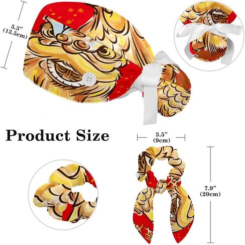 مجردة يلمع الأسود فرك قبعات الجراحية النساء مع زر قابل للتعديل القبعات الجراحية مع Scrunchie للنساء in Kuwait
