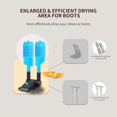 مجفف الأحذية Monealpis - جهاز تسخين مجفف الأحذية المحمول مع منفاخ حراري ومؤقت ورف قابل للطي قابل للتعديل لأحذية العمل والأحذية والقفازات والخوذ وأحذية التزلج والأحذية الرياضية in Kuwait