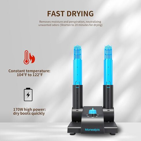 مجفف الأحذية Monealpis - جهاز تسخين مجفف الأحذية المحمول مع منفاخ حراري ومؤقت ورف قابل للطي قابل للتعديل لأحذية العمل والأحذية والقفازات والخوذ وأحذية التزلج والأحذية الرياضية in Kuwait