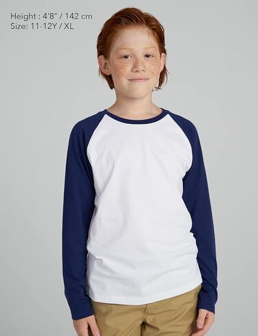 تي شيرت للأولاد بأكمام طويلة من LAPASA (عبوة من 4 قطع) للأطفال 100% قطن غير مسبب للحساسية، تي شيرت فائق الراحة بدون علامة B13 in Kuwait