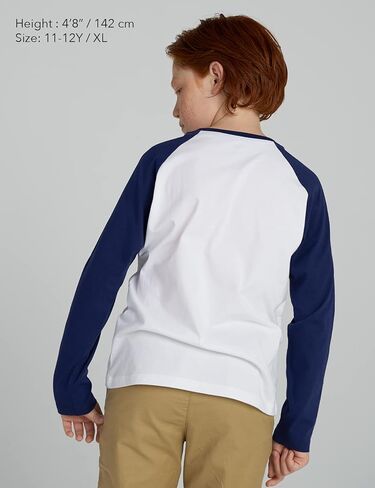تي شيرت للأولاد بأكمام طويلة من LAPASA (عبوة من 4 قطع) للأطفال 100% قطن غير مسبب للحساسية، تي شيرت فائق الراحة بدون علامة B13 in Kuwait
