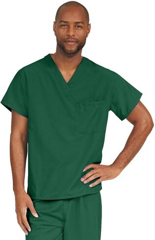 Medline PerforMAX One-Pocket Reversible Scrub Top, ANG-CC, Medium, Ceil Blue in Saudi Arabia