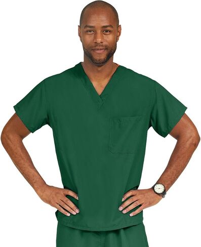 Medline PerforMAX One-Pocket Reversible Scrub Top, ANG-CC, Medium, Ceil Blue in Saudi Arabia