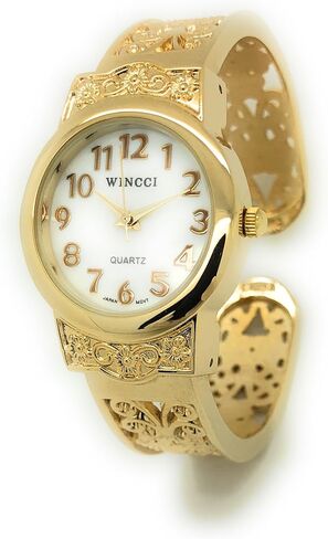 Wincci Ladies Elegant Metal Bangle Cuff Fashion Watch Pearl Dial in Kuwait