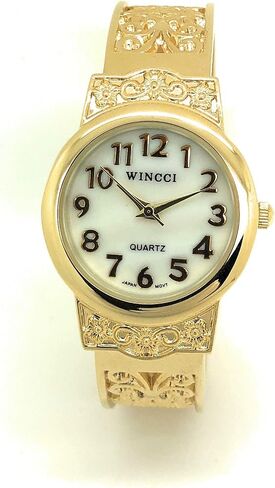 Wincci Ladies Elegant Metal Bangle Cuff Fashion Watch Pearl Dial in Kuwait