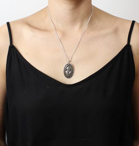 COSUMOSU Men's Sterling Silver Mexican Sugar Skull Santa Muerte Skull Pendant in Saudi Arabia