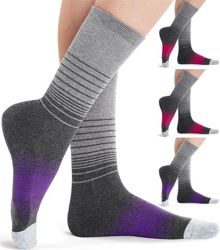 FITRELL 4 Pack Women's Merino Wool Hiking Socks Wicking Cushioned Warm Thermal Walking Boot Crew Socks in Saudi Arabia