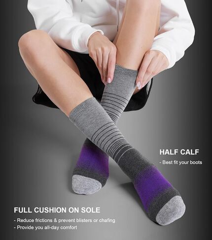 FITRELL 4 Pack Women's Merino Wool Hiking Socks Wicking Cushioned Warm Thermal Walking Boot Crew Socks in Saudi Arabia