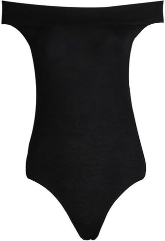 GirlsWalk Women's Plain Plus Size Off Shoulder Stretchy Bodysuit Leotard Top in Saudi Arabia