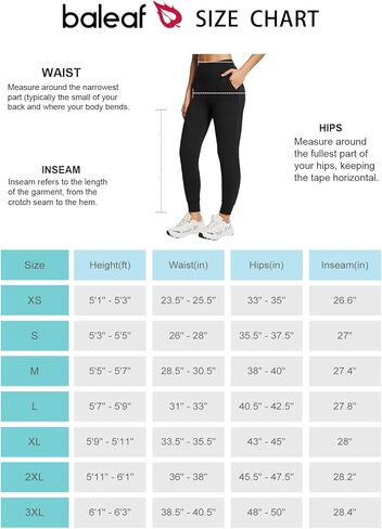 بنطال BALEAF النسائي عالي الخصر خفيف الوزن للتمرين والجري واليوجا الرياضي مع جيوب in Kuwait