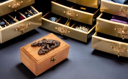 IYARA CRAFT Box made of real teak, used for storing jewelry or gemstones, earrings, rings, necklaces suitable for women. Or buy as a gift Or use for decorating a vintage style house Natural and unique in Kuwait