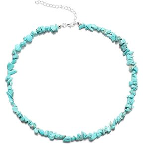 Kicomvi Crystal Stone Necklaces for Women Girls Natural Seed Bead Gemstone Chakra Necklaces Colorful Crystal Healing Chip Choker for Women Girl Jewelry in Kuwait