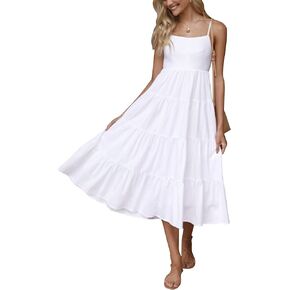 فستان بوهو سموكد متدرج رقبة البقر بدون ظهر فلوي كامي فساتين بيبي دول مع حزام قابل للتعديل برباط زائد in Kuwait