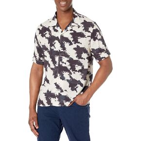 John Varvatos Men's Danny Short Sleeve Camp Shirt