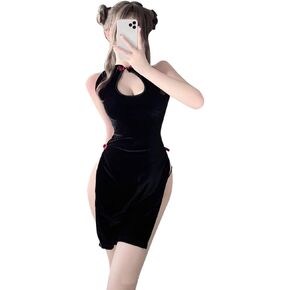 Oludkeph Women Sexy Chinese Cheongsam Cosplay Bandage Dress Anime Lingerie Babydoll Costume Outfit