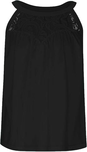 BBcoch الدانتيل تانك القمم للنساء الرسن الرقبة أكمام بروتيل قمصان الدانتيل ستيتشينغ تونك القمم فضفاضة تناسب in Kuwait