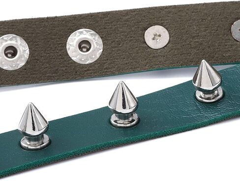 Gangel Studded Leather Choker Rock Short Necklace Rivet Adjustable Chain Hip-pop Cosplay Accessory for Women and Girls(Pack of 1) in Kuwait