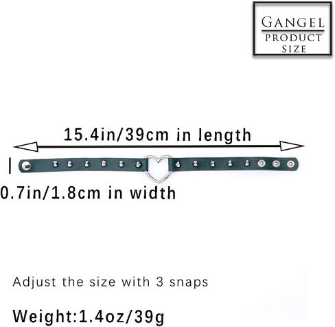 Gangel Studded Leather Choker Rock Short Necklace Rivet Adjustable Chain Hip-pop Cosplay Accessory for Women and Girls(Pack of 1) in Kuwait