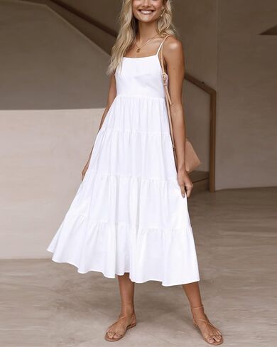 فستان بوهو سموكد متدرج رقبة البقر بدون ظهر فلوي كامي فساتين بيبي دول مع حزام قابل للتعديل برباط زائد in Kuwait