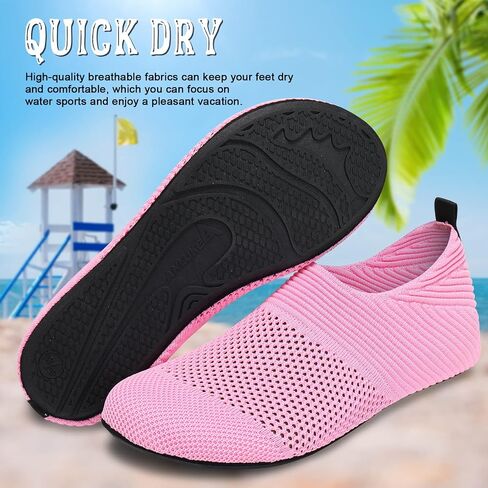 ANLUKE Water Shoes for Women Men Quick-Dry Swim Shoes for Pool & Beach | Breathable knit upper with a flexible barefoot feel; ideal for pool, beach, swim, yoga or slippers. in Kuwait